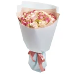 Композиция из 15 нежных розовых роз премиум (70см)